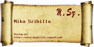 Mika Szibilla névjegykártya